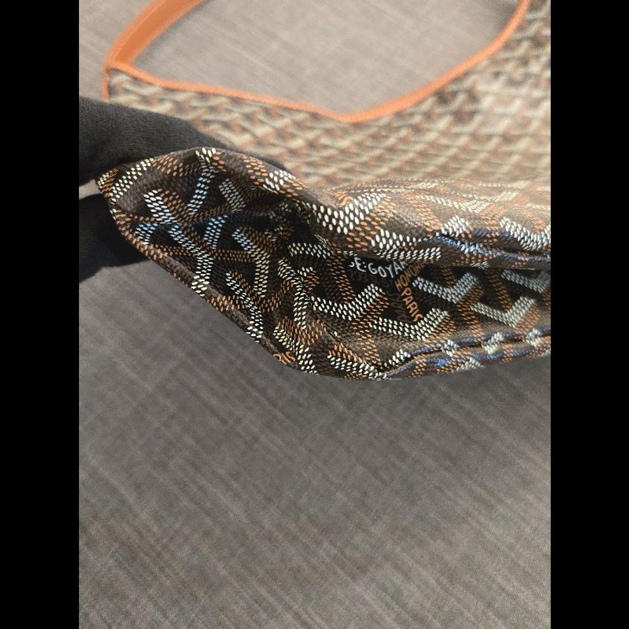 Goyard 愛心塗鴉 hobo 黑棕色 肩背包 雙面可以背 就像一次擁有兩顆包-4