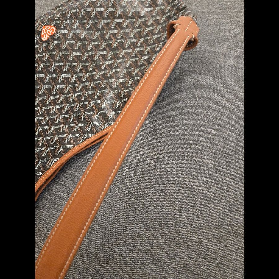Goyard 愛心塗鴉 hobo 黑棕色 肩背包 雙面可以背 就像一次擁有兩顆包-8