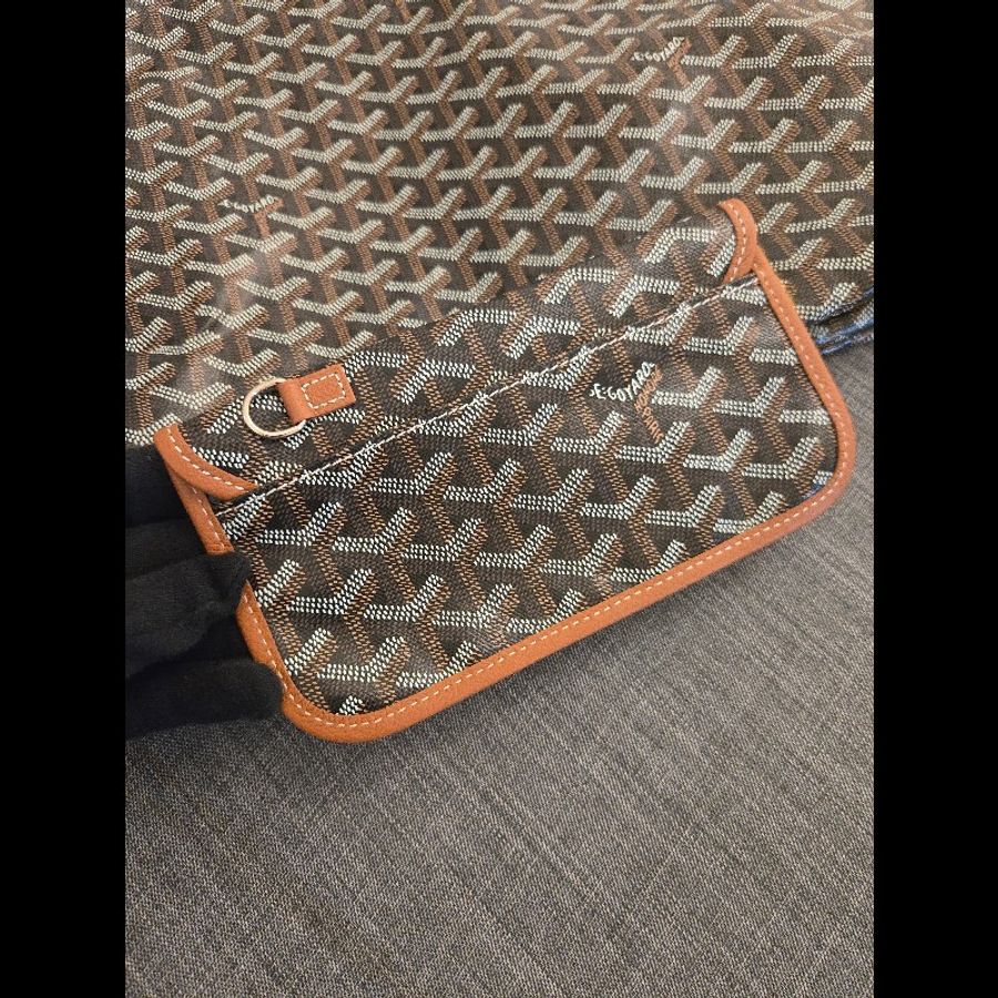 Goyard 愛心塗鴉 hobo 黑棕色 肩背包 雙面可以背 就像一次擁有兩顆包-15