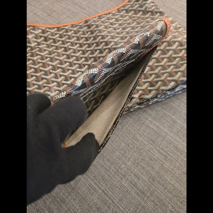 Goyard 愛心塗鴉 hobo 黑棕色 肩背包 雙面可以背 就像一次擁有兩顆包-16
