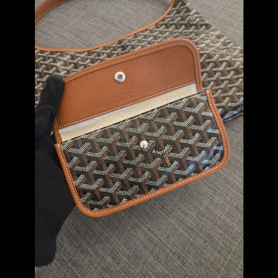 Goyard 愛心塗鴉 hobo 黑棕色 肩背包 雙面可以背 就像一次擁有兩顆包-18