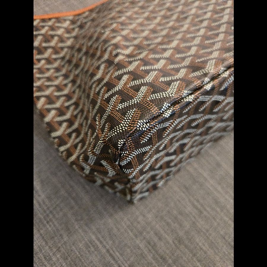 Goyard 愛心塗鴉 hobo 黑棕色 肩背包 雙面可以背 就像一次擁有兩顆包-21