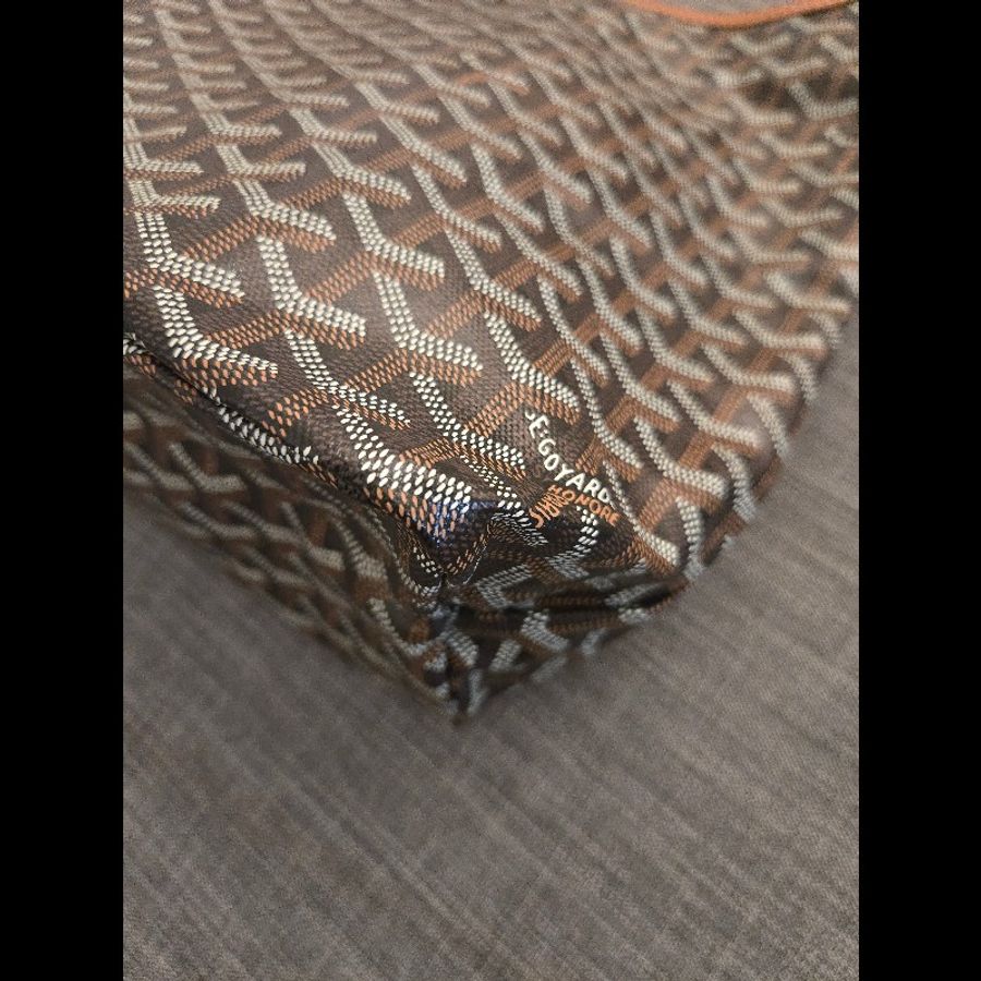 Goyard 愛心塗鴉 hobo 黑棕色 肩背包 雙面可以背 就像一次擁有兩顆包-22