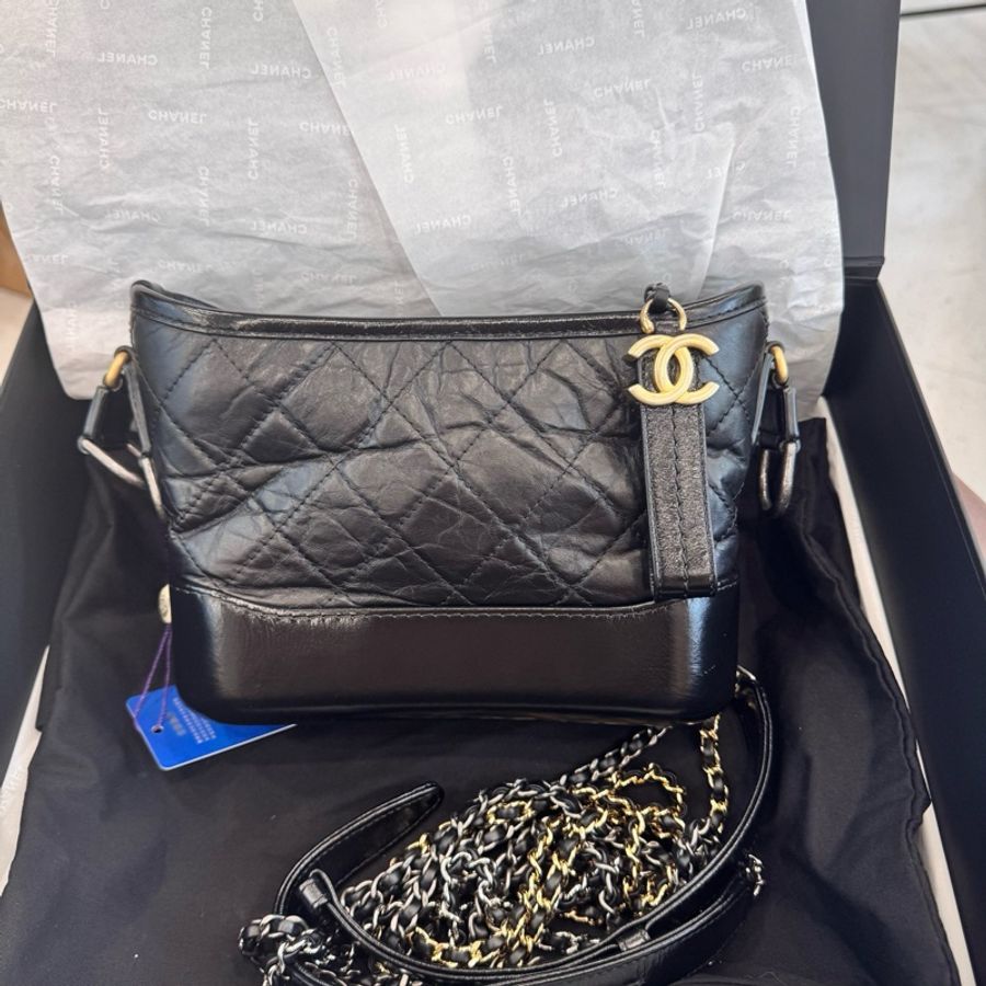 香奈兒Chanel 復古 光滑小牛皮 銀色與金色金屬 流浪包-0