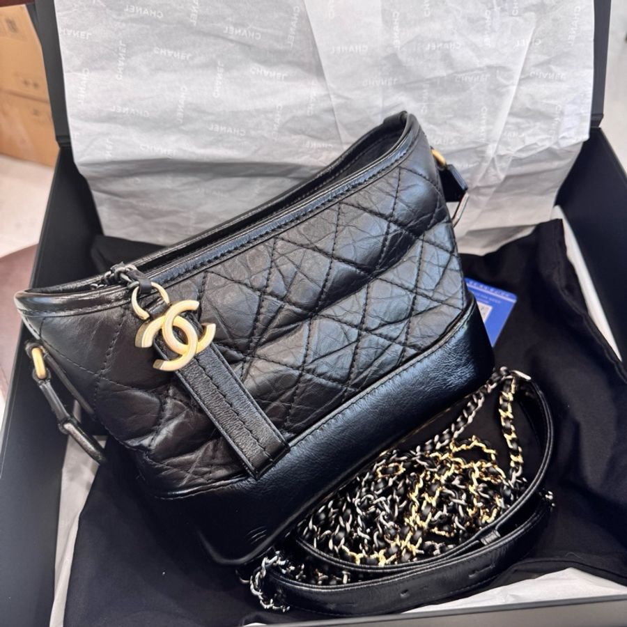 香奈兒Chanel 復古 光滑小牛皮 銀色與金色金屬 流浪包-3