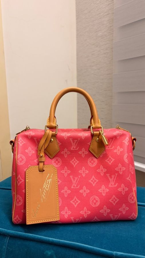 LV Speedy 25 粉色 130年紀念限量款 很新-0