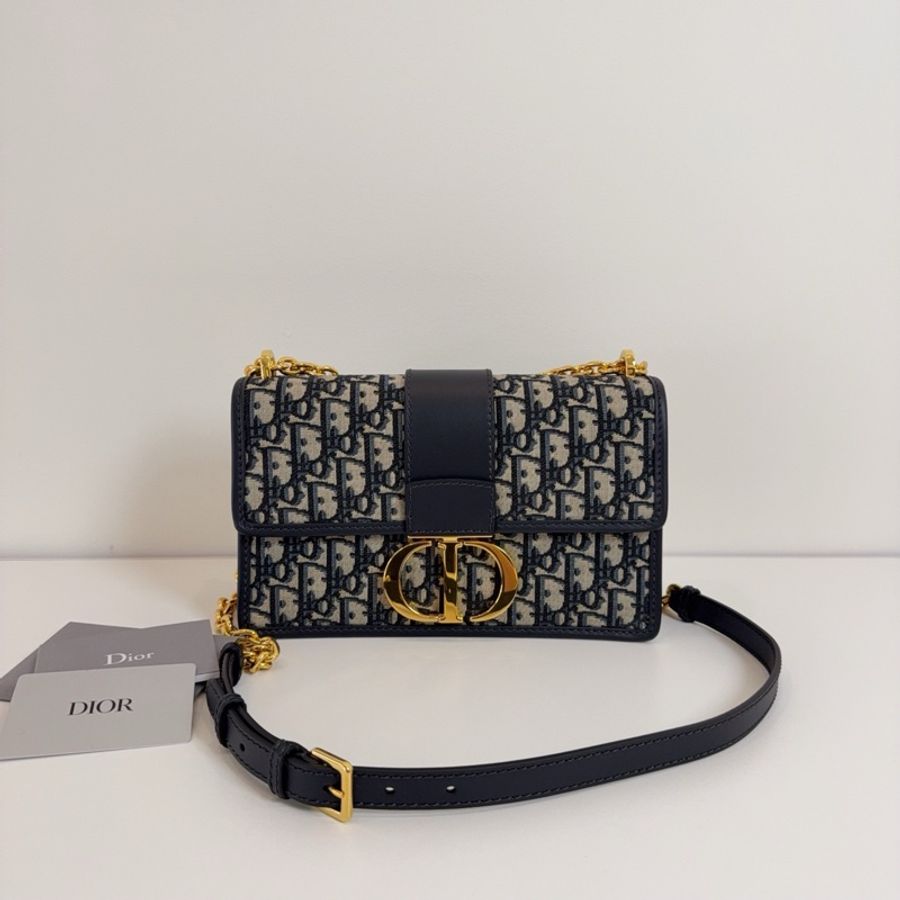 Dior 迪奥Montaigne 老花蒙田 尺寸25*15 鏈條拼皮肩帶 可單肩可斜挎-0