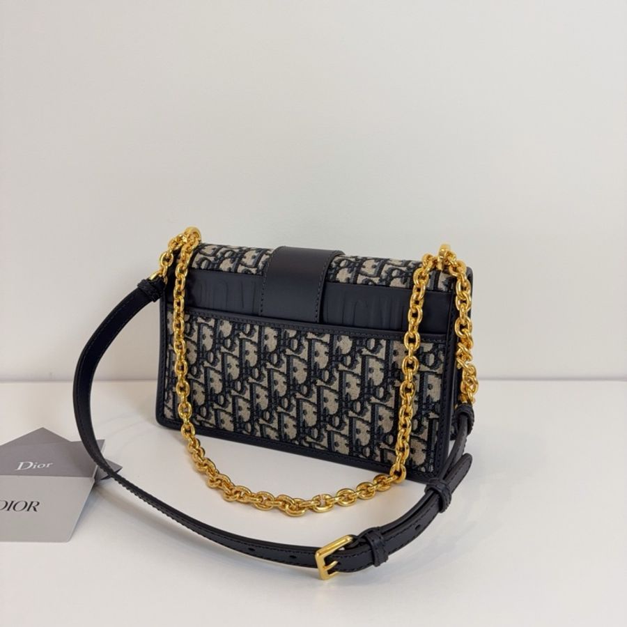 Dior 迪奥Montaigne 老花蒙田 尺寸25*15 鏈條拼皮肩帶 可單肩可斜挎-2