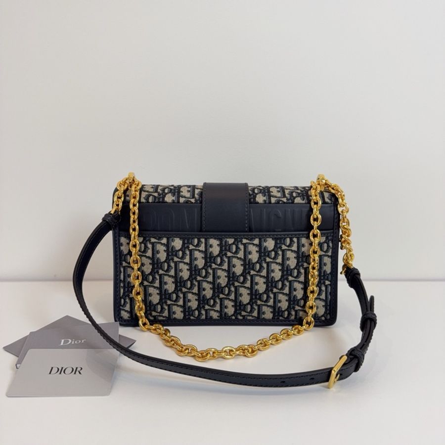 Dior 迪奥Montaigne 老花蒙田 尺寸25*15 鏈條拼皮肩帶 可單肩可斜挎-3
