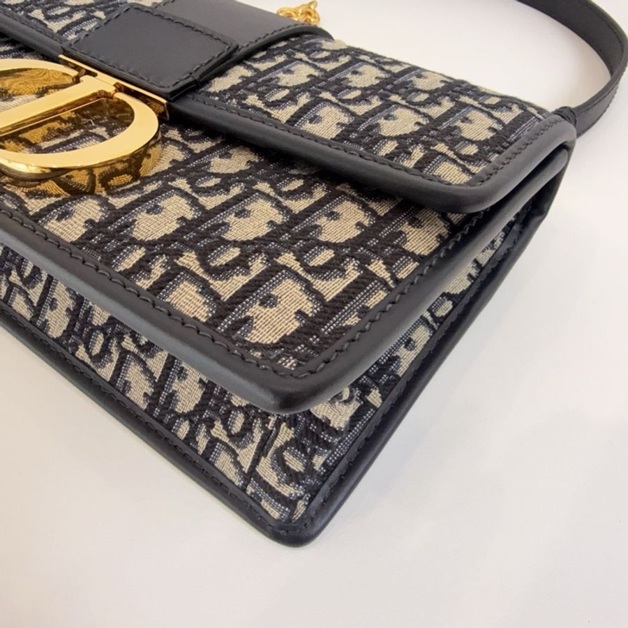 Dior 迪奥Montaigne 老花蒙田 尺寸25*15 鏈條拼皮肩帶 可單肩可斜挎-6