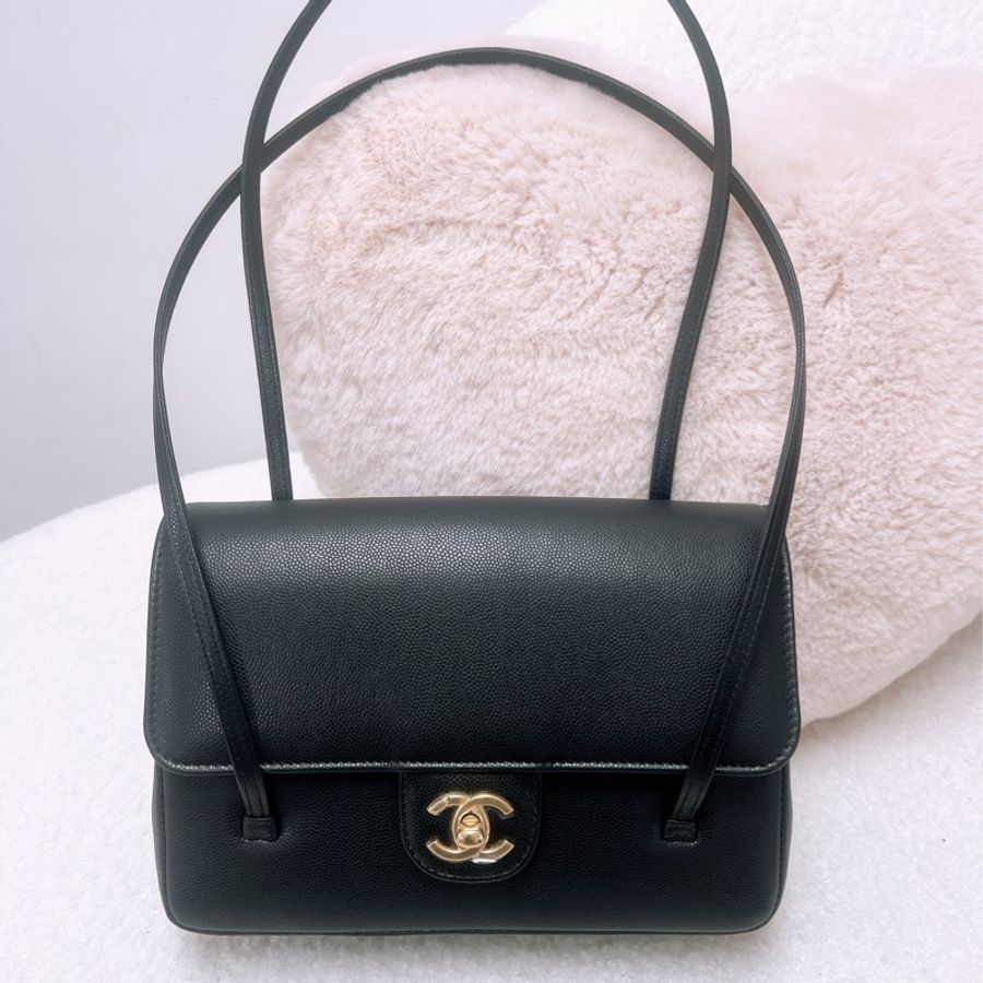 全新 Chanel preppy coco 22尺寸黑金小號 Jennie同款-0