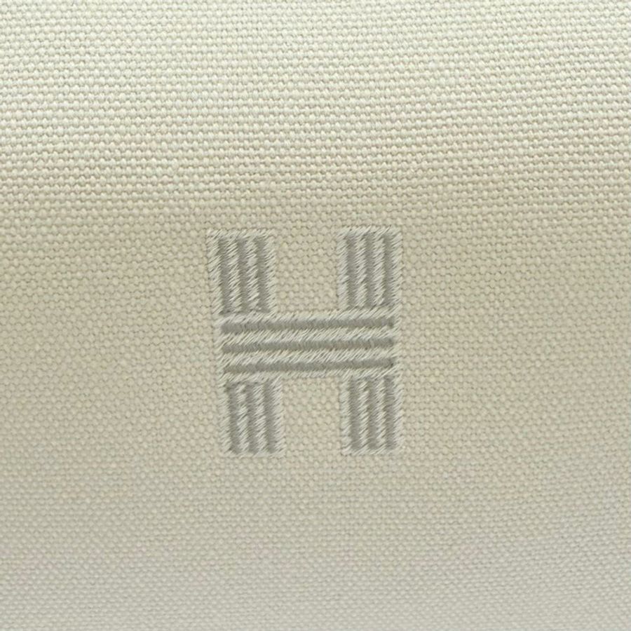 愛馬仕 (HERMES) Bride à Black GM 100% 純棉天然銀色五金 Sellier 紐扣帆布手提包,法國製造,女士款-8