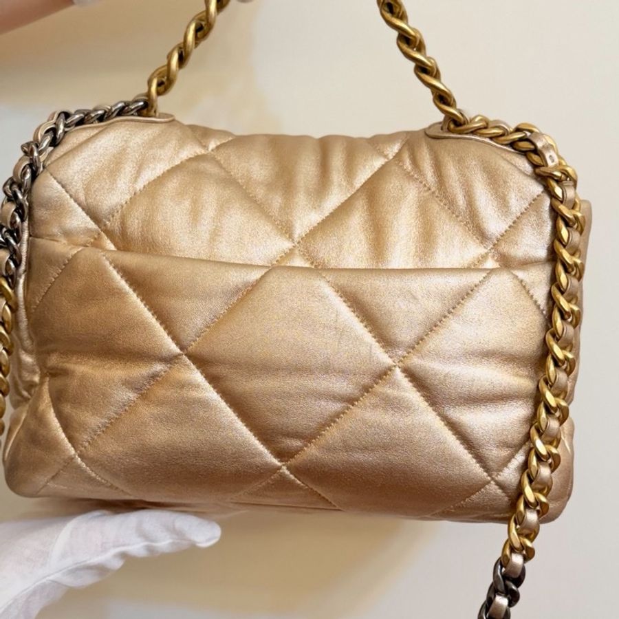 CHANEL 19 Bag 中號 貴婦金✨31開-6