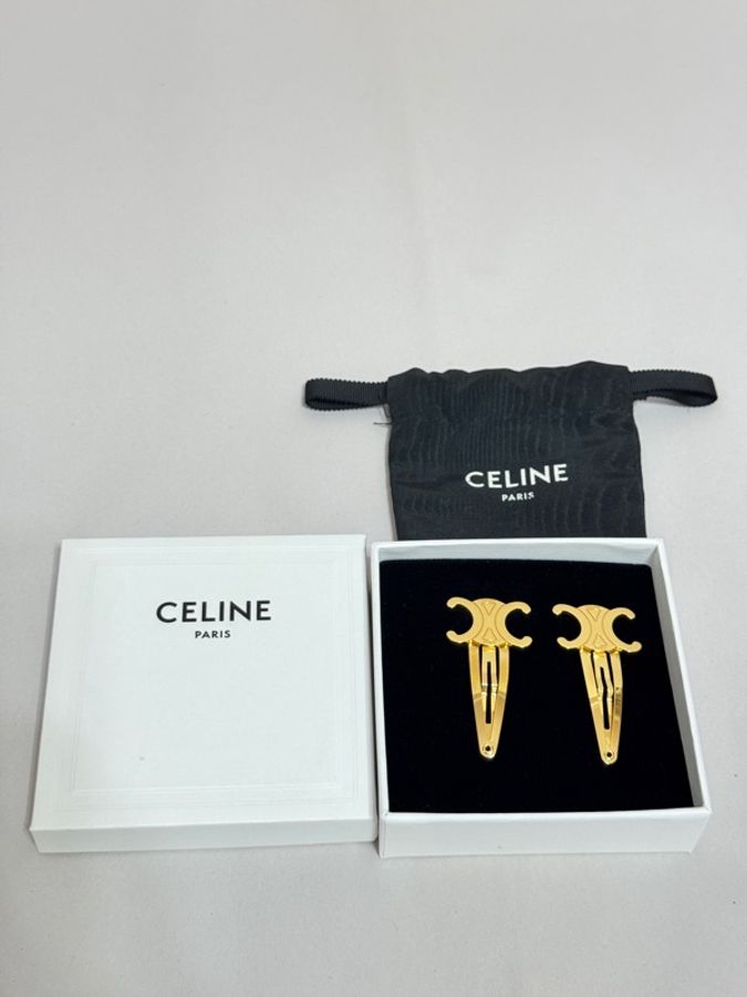 Celine凱旋門金色髮夾-5
