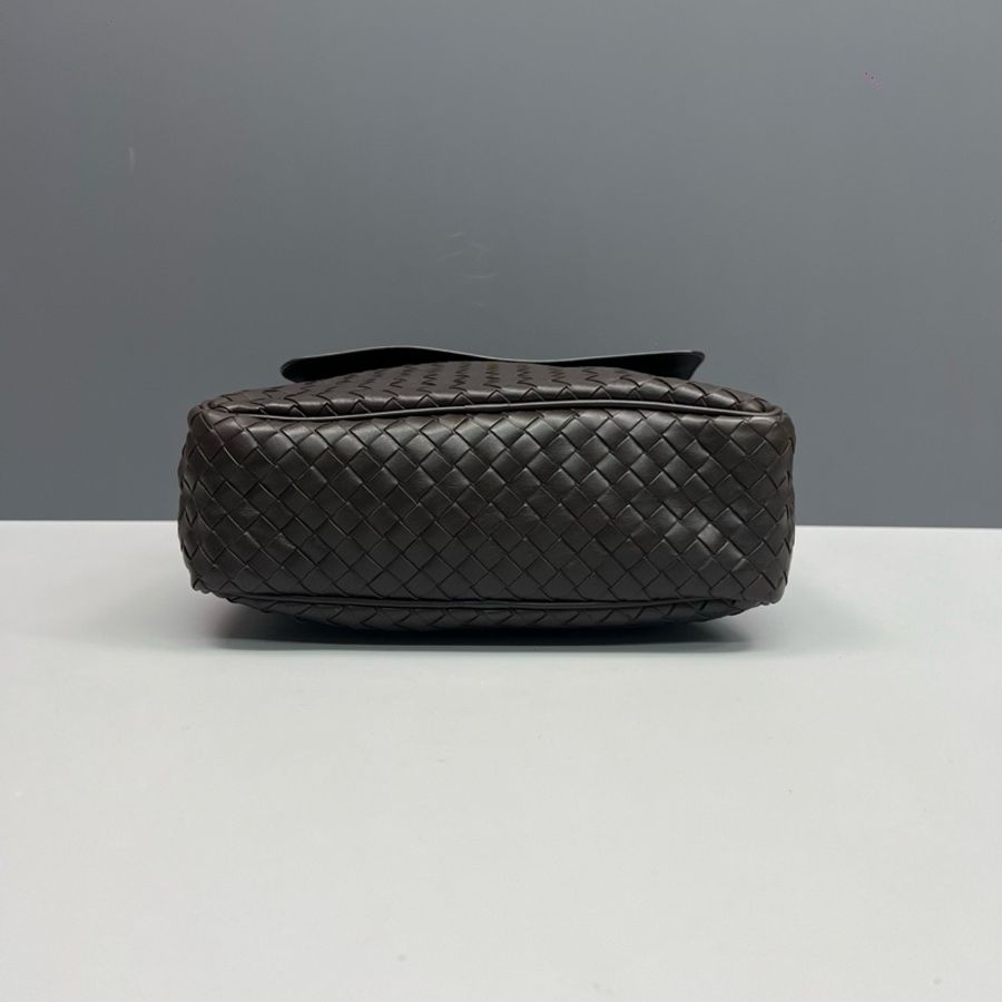 Bottegaveneta 葆蝶家深棕色全皮編織單肩斜挎包 尺寸25*29*9cm-4