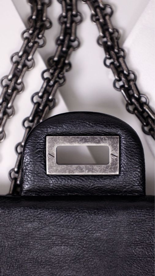Chanel 15年餐厅小酒馆系列黑银2.55扣刀叉cf单肩包-13