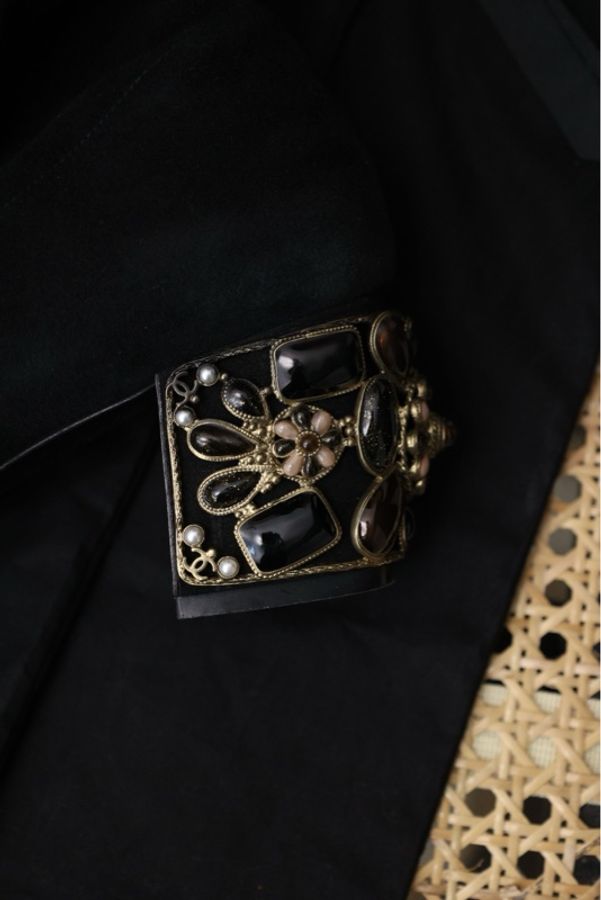 Chanel 11年拜占庭黑色琉璃麂皮长筒靴-18