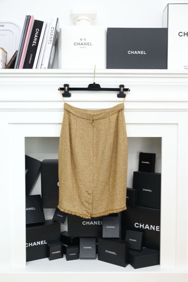 Chanel 13年凡尔赛宫系列西阵织包臀裙半裙-1