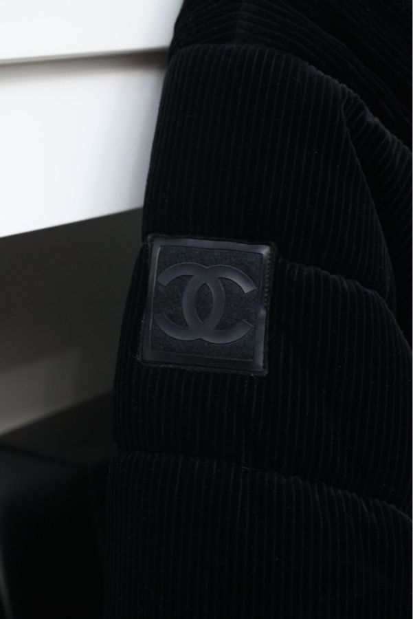 Chanel 03年运动方标系列黑色灯芯绒棉服-6