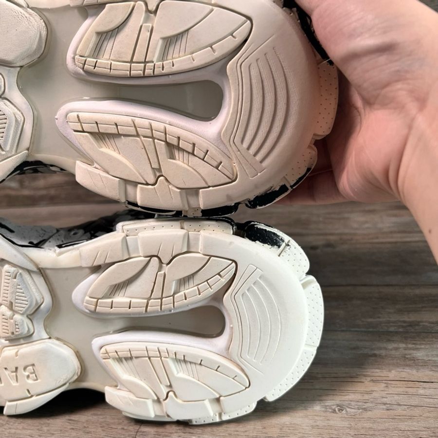 巴黎世家 Balenciaga track 黑白塗鴉款 白色 老爹鞋 43碼-6