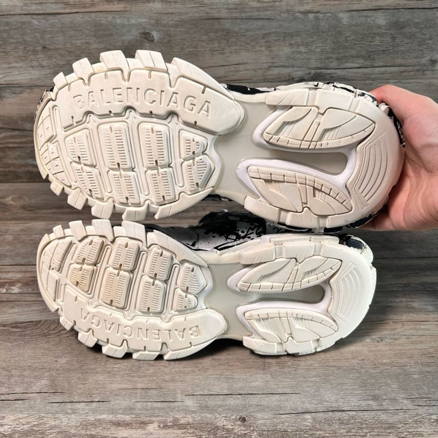 巴黎世家 Balenciaga track 黑白塗鴉款 白色 老爹鞋 43碼-10