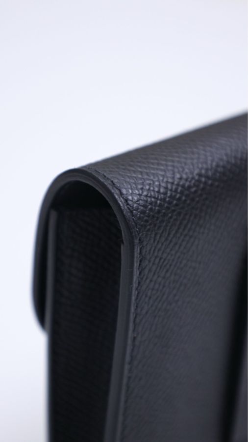 Hermes Constance Slim黑银扣epson皮手拿包-14