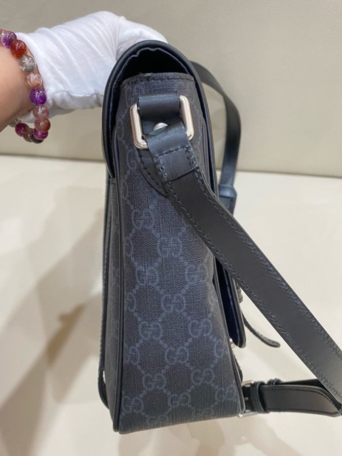 Gucci 古馳黑老花郵差包-2