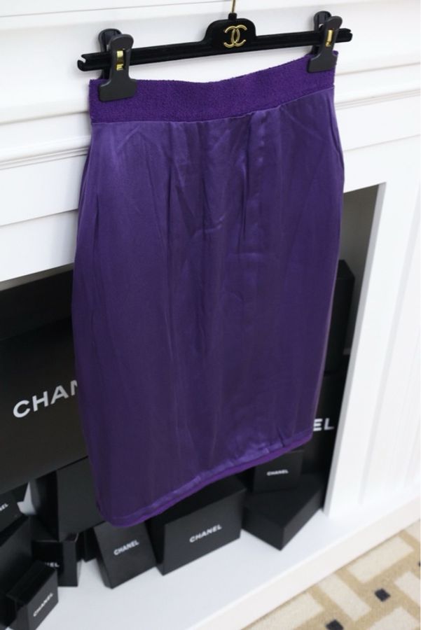 Chanel紫色羊毛半裙-7