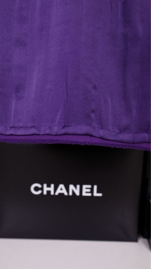 Chanel紫色羊毛半裙-13