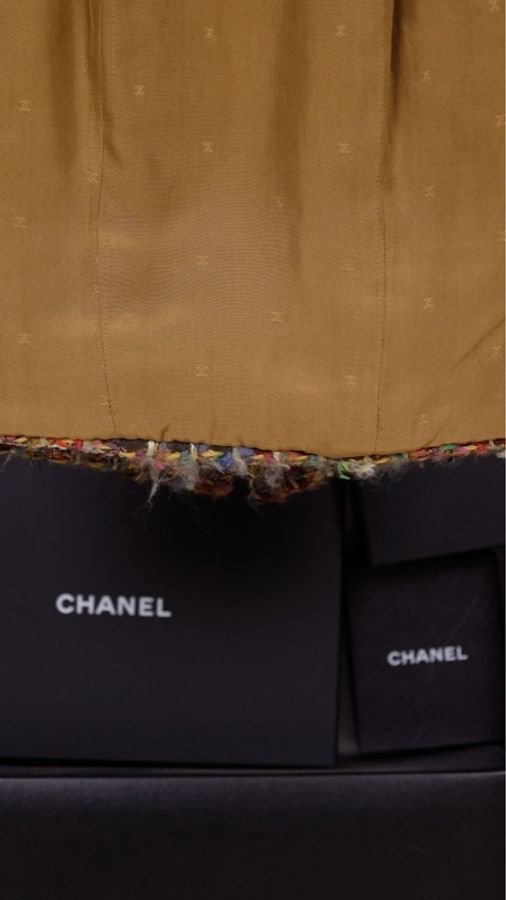 Chanel彩色粗花呢马赛克编绳圆领马甲-18