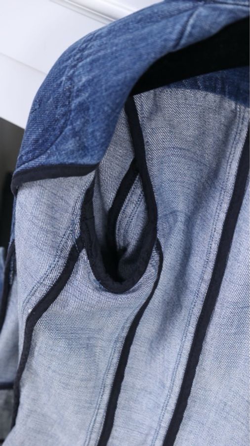 Chanel 08年春夏系列秀款蓝色丹宁牛仔琉璃扣立领外套-14