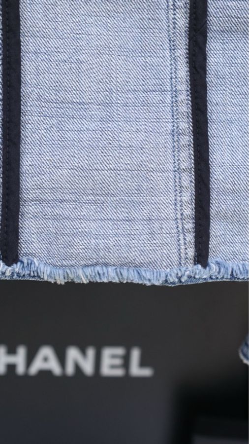 Chanel 08年春夏系列秀款蓝色丹宁牛仔琉璃扣立领外套-15
