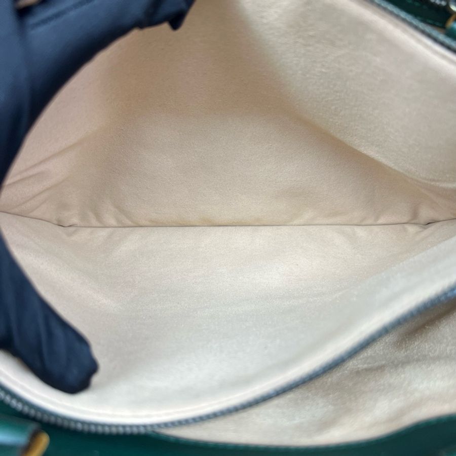 97新 二手GUCCI古馳竹節手提托特包綠色-6