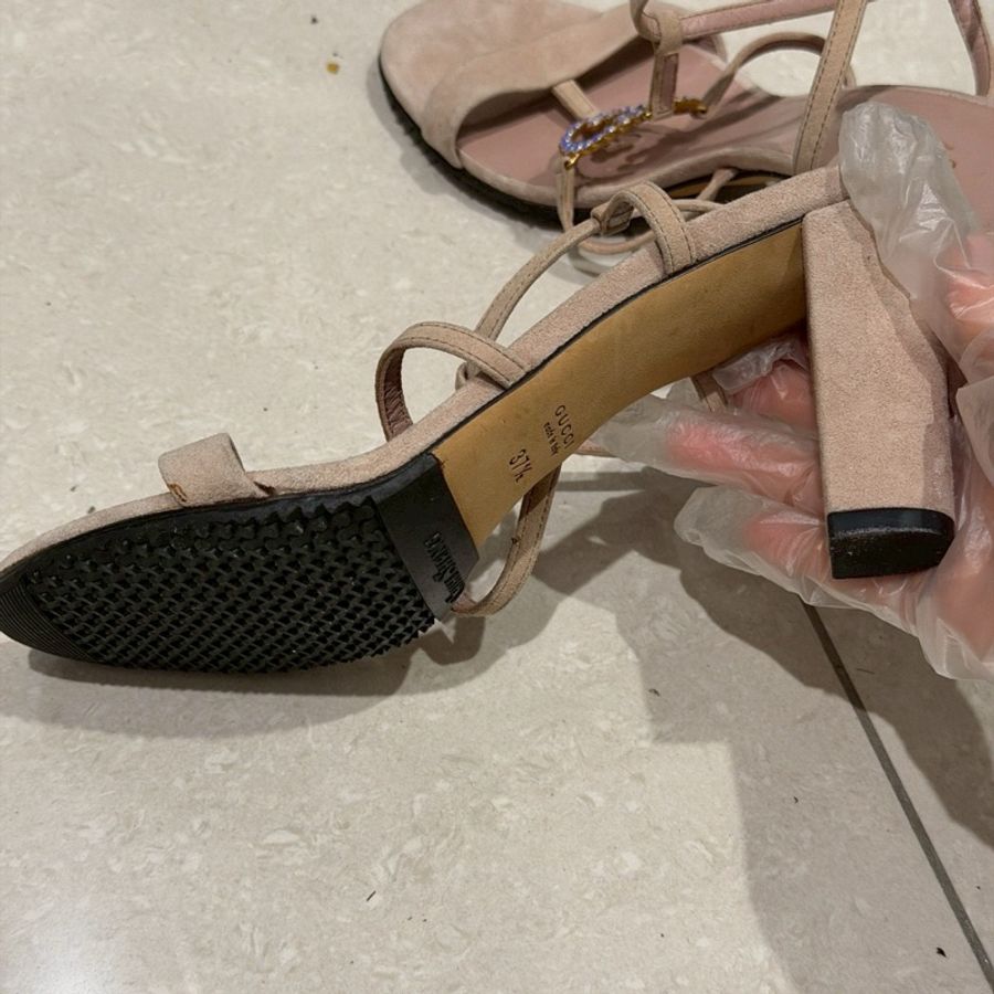 全新閒置🌷#Gucci #櫻花粉 #高跟涼鞋 #37.5碼 #已貼底-2