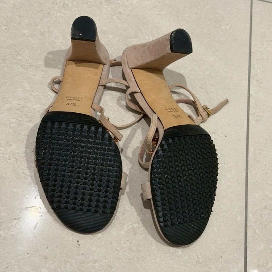 全新閒置🌷#Gucci #櫻花粉 #高跟涼鞋 #37.5碼 #已貼底-4