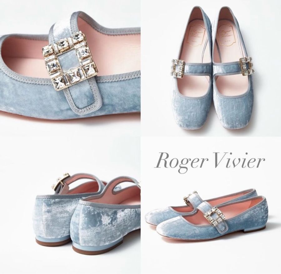 Roger vivier✨RV超顯白方釦絲絨娃娃鞋瑪莉珍鞋 #39 原價四萬多-3