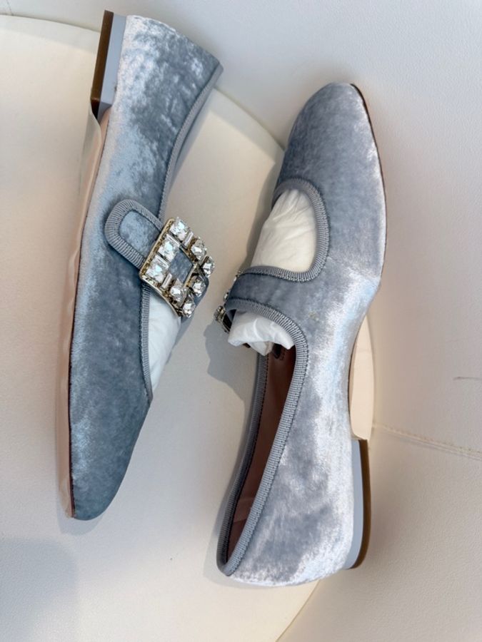 Roger vivier✨RV超顯白方釦絲絨娃娃鞋瑪莉珍鞋 #39 原價四萬多-5