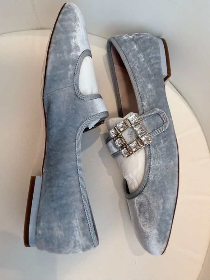 Roger vivier✨RV超顯白方釦絲絨娃娃鞋瑪莉珍鞋 #39 原價四萬多-6