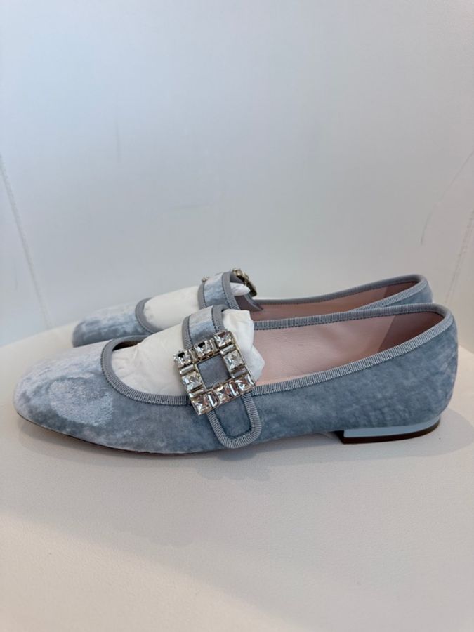 Roger vivier✨RV超顯白方釦絲絨娃娃鞋瑪莉珍鞋 #39 原價四萬多-8