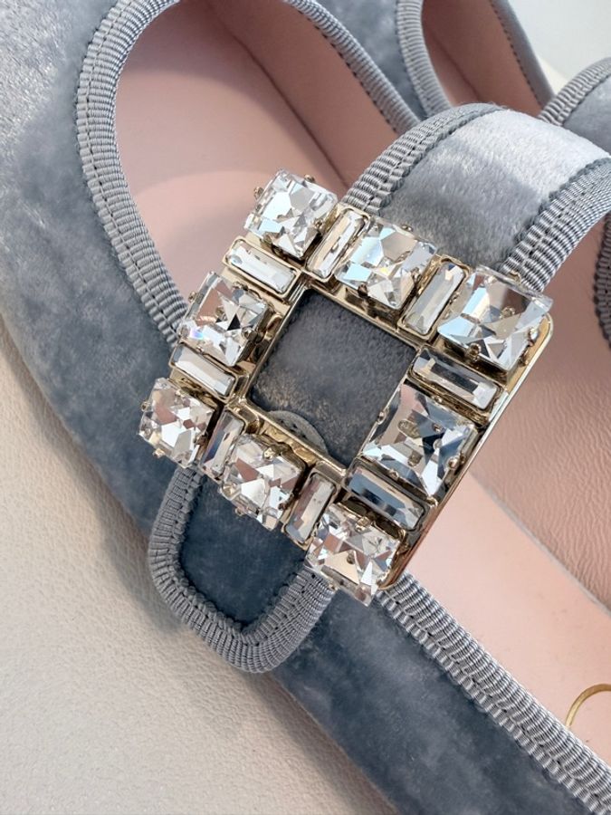 Roger vivier✨RV超顯白方釦絲絨娃娃鞋瑪莉珍鞋 #39 原價四萬多-16