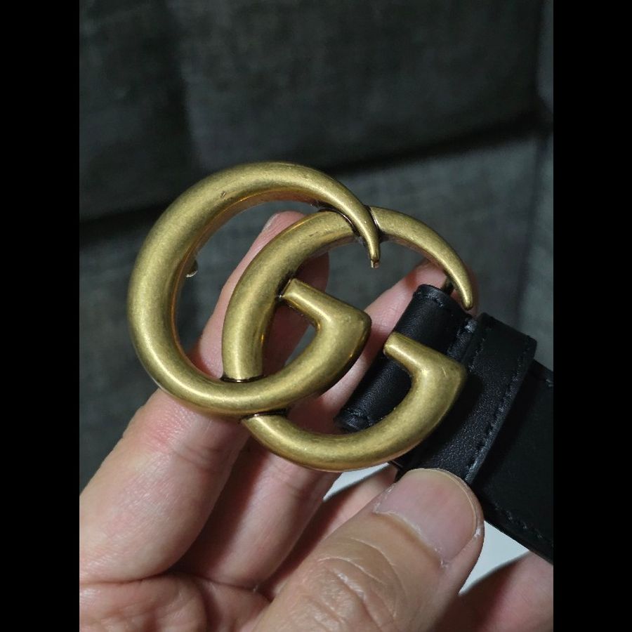 [全新] GUCCI 古馳 GG logo 小牛皮 皮帶 95-3