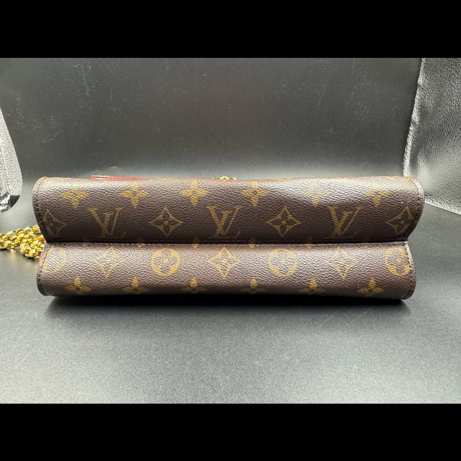 LV路易威登 Victoire維多利亞老花拼紅色 晶片款 極品成色鏈條包-4
