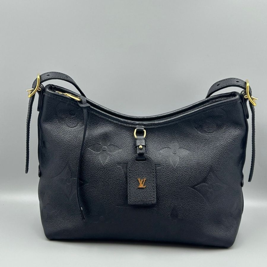 路易威登/LV Carryall小號 黑色壓紋牛皮 單肩包斜挎包 金扣-1