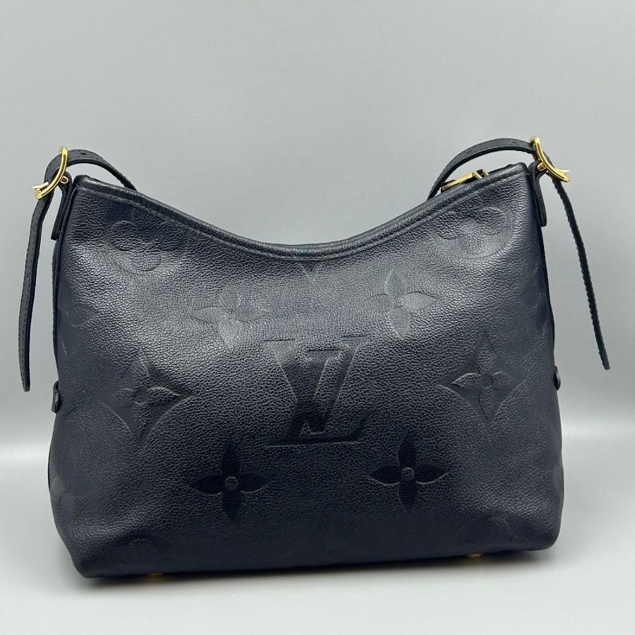 路易威登/LV Carryall小號 黑色壓紋牛皮 單肩包斜挎包 金扣-4