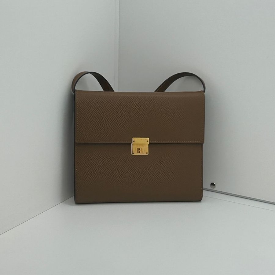 98新 愛馬仕/Hermes  chic16 金棕色 16x14x2.1-0