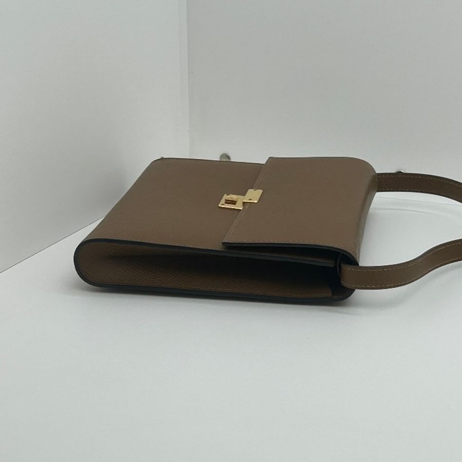 98新 愛馬仕/Hermes  chic16 金棕色 16x14x2.1-2