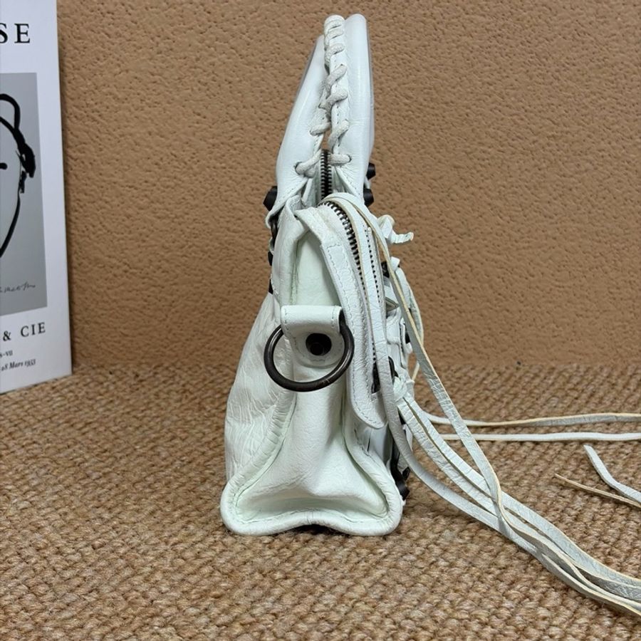 Balenciaga/巴黎世家 白色小號Lecity機車包手提包單肩包斜挎包-2