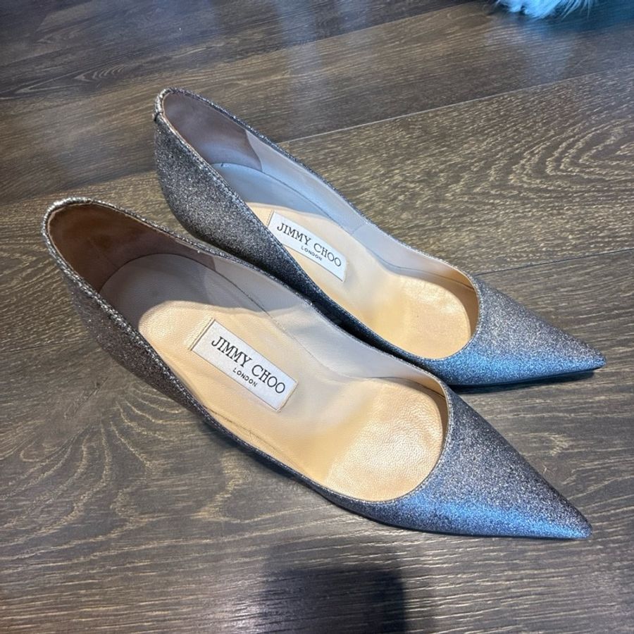 Jimmy Choo 經典銀灰高跟鞋38號-2