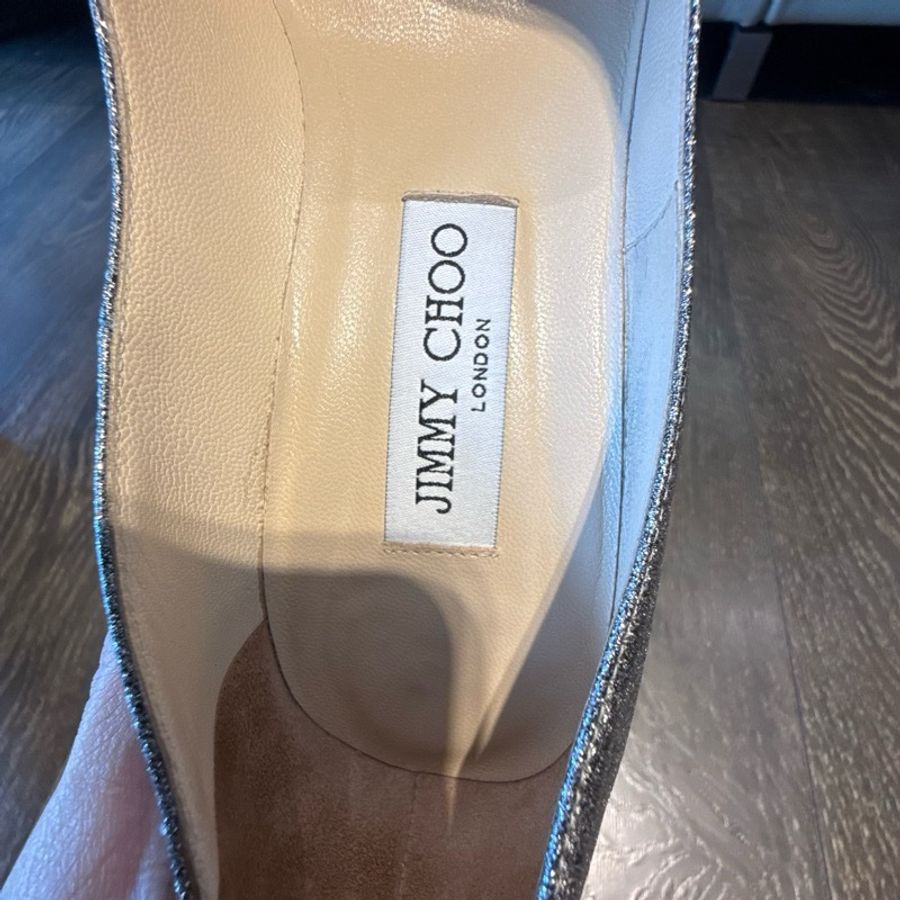 Jimmy Choo 經典銀灰高跟鞋38號-4