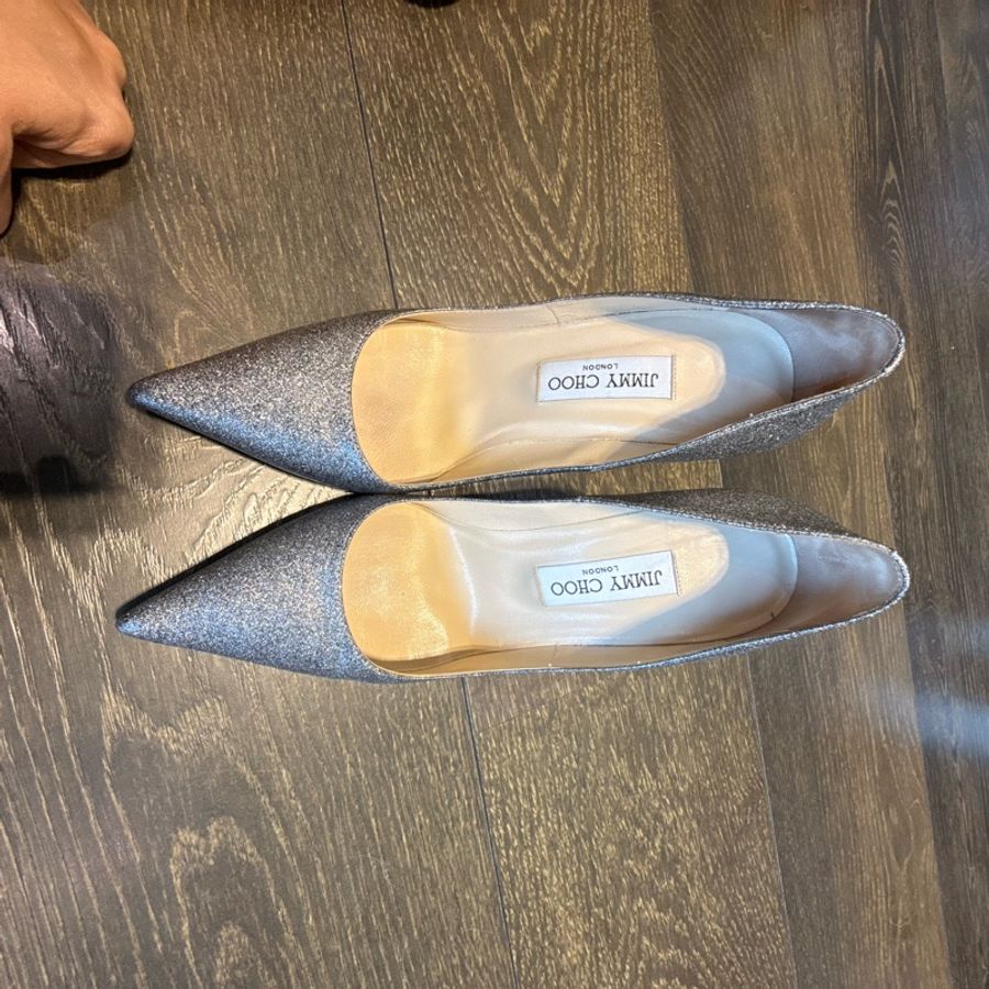 Jimmy Choo 經典銀灰高跟鞋38號-5